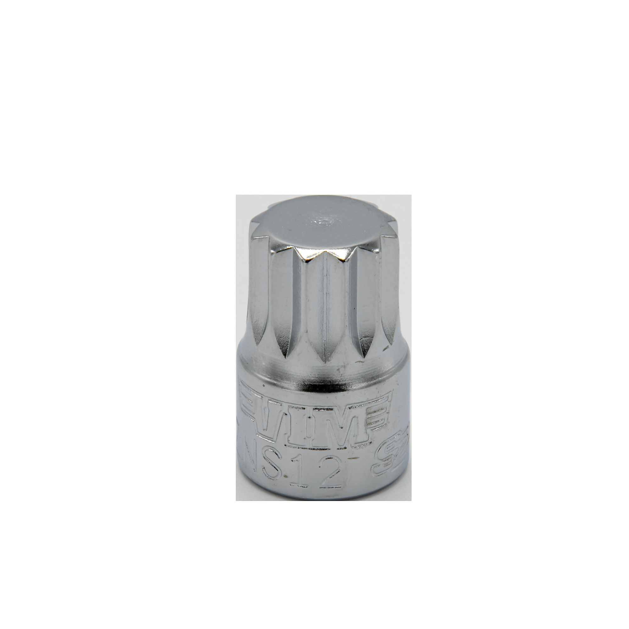 VIM Tools Stubby XZN Driver — 12mm, 1/4in. Square Drive, 20mm Long, Satin Chrome Finish, Model# VIMXZNS12